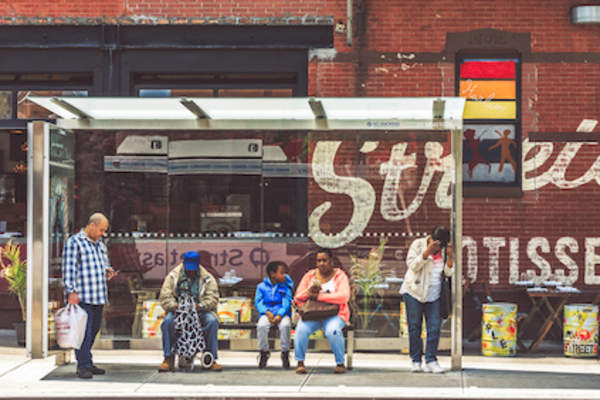 New York city bus stop.