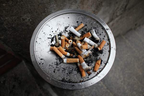 cigarette butts in ashtray
