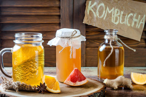 Homemade kombucha teas