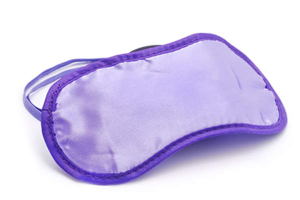 Purple eye mask.
