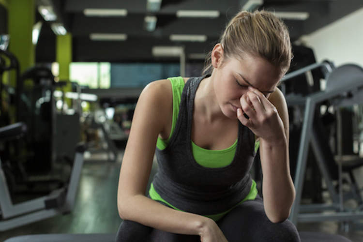 Feeling sick at gym.