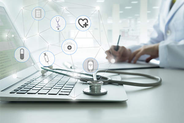 Doctor and high-tech medical information.