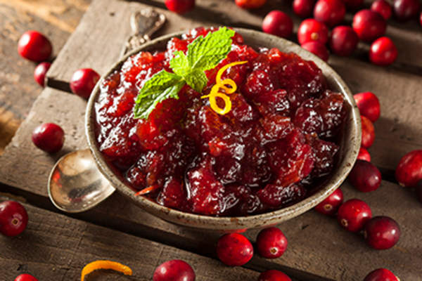 Homemade cranberry sauce.