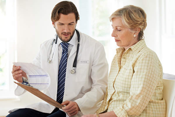 Doctor discussing options with a patient.