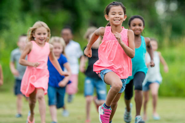 Children running at recess.