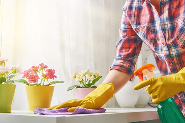woman cleaning image