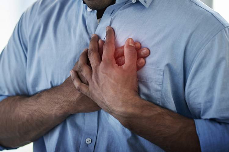 Man with chest pain.
