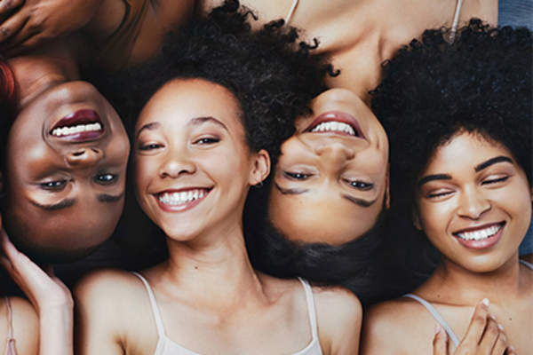 Smiling women.