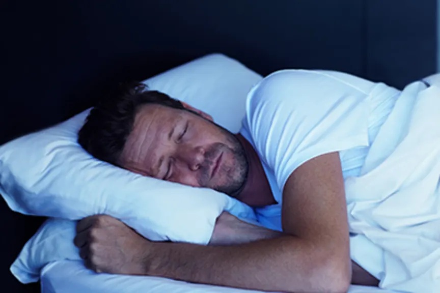Man sleeping peacefully.