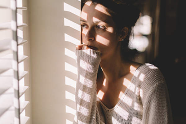 Scared woman.