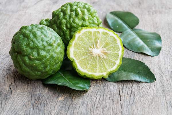 Bergamot on wooden background