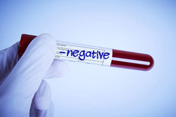 Negative blood test.