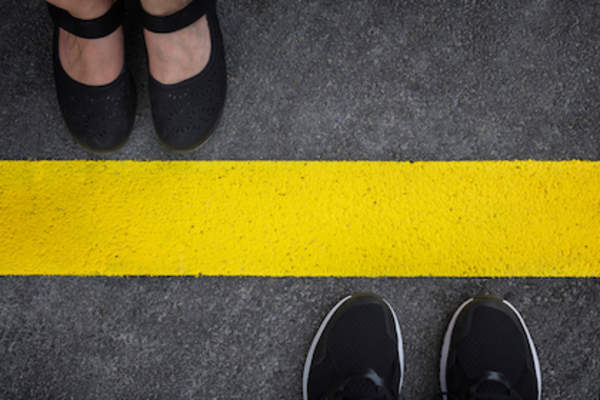 feet on either side of boundary line