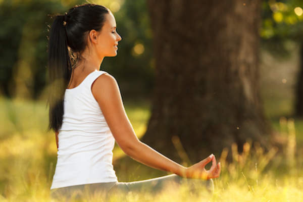 Meditating in nature.