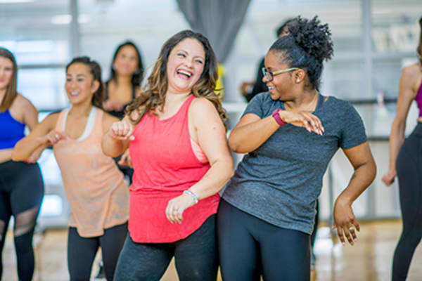 Women in a dance class.