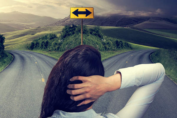 Woman making a difficult choice image.