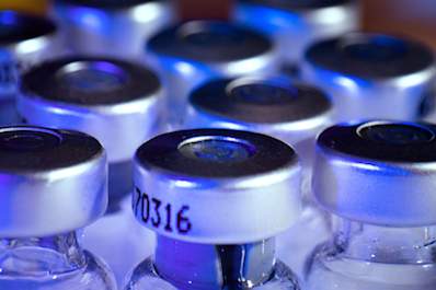 A box of insulin vials kept cool.