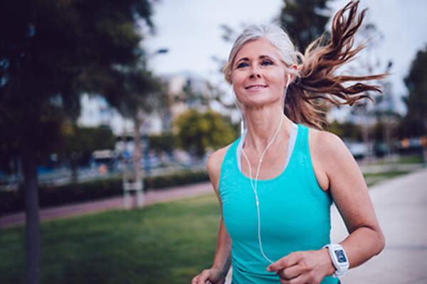 Woman jogging.