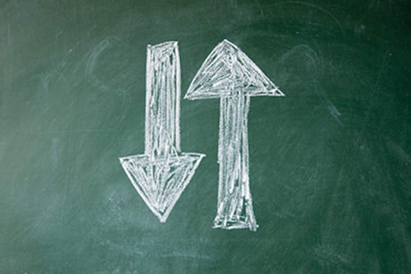 Arrows pointing up and down.