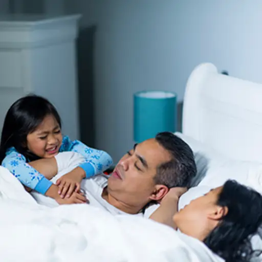 Little girl waking up parents at night