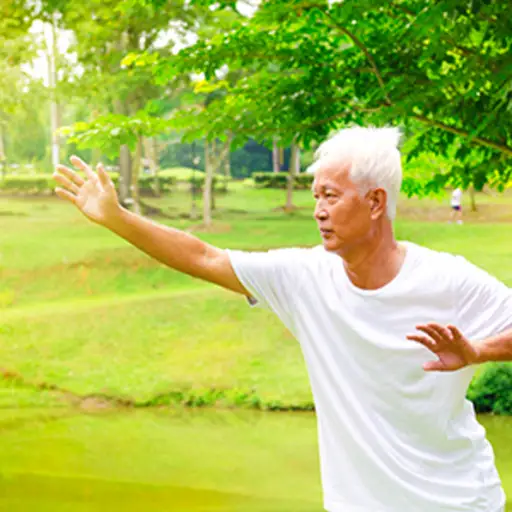 An active senior outside exercising.