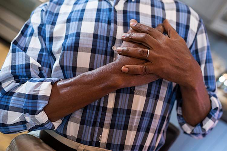 Man with chest pain.