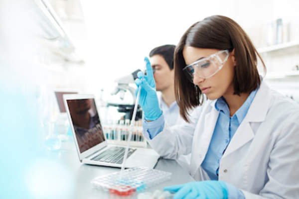 Scientist researching breakthrough medicines.