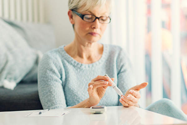 Middle age woman with diabetes.