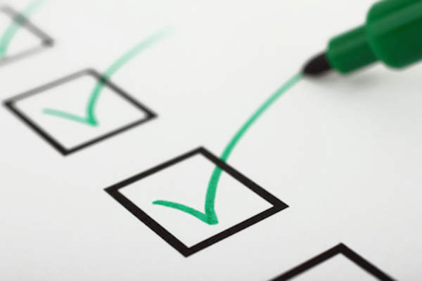 Checking off items on to-do list.