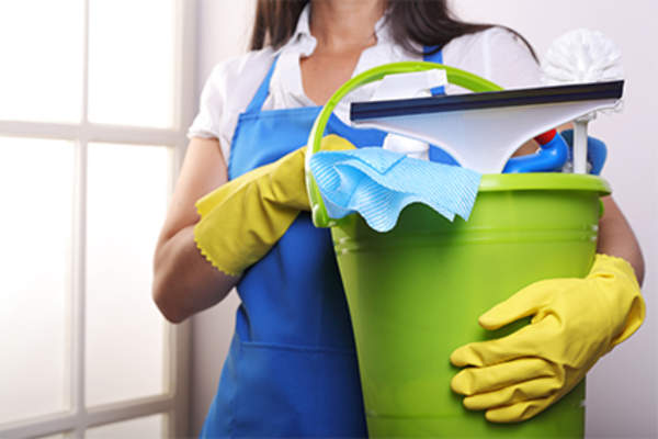 Woman from cleaning service.