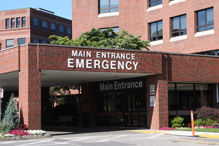 Main entrance to a hospital.