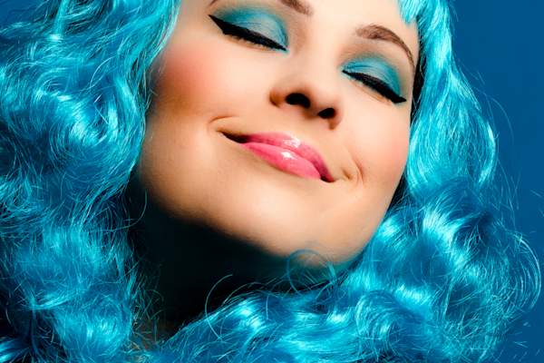 Woman wearing blue