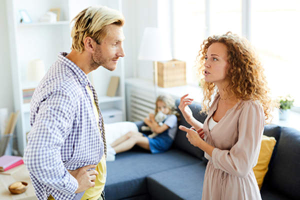 Couple arguing.