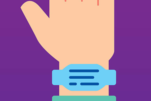 Cartoon hospital wristband.