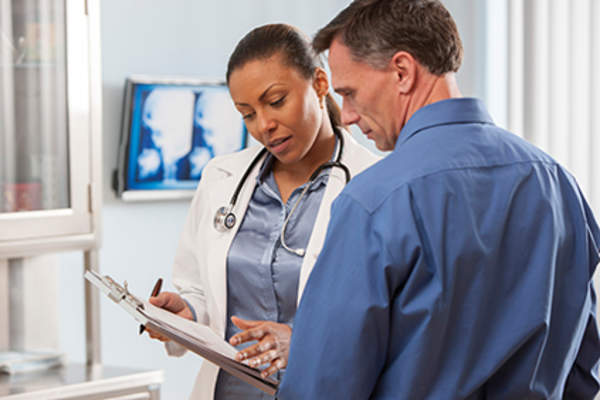 Doctor explaining why targeted therapy isn't working.
