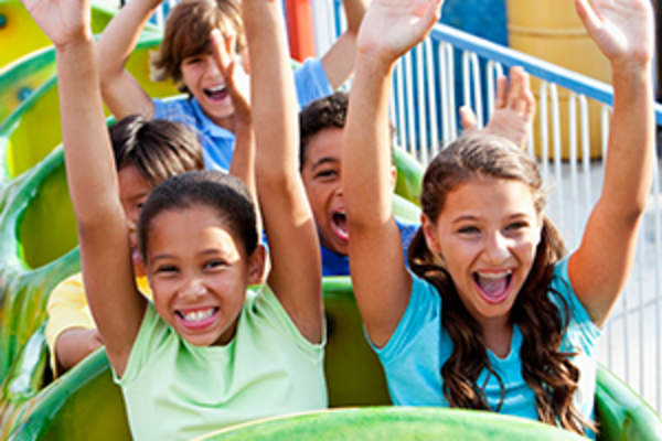 kids on rollercoaster image