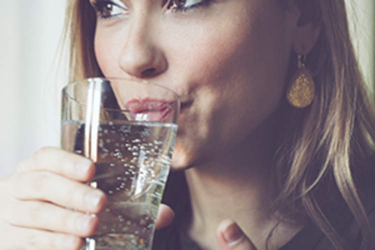 Woman drinking water