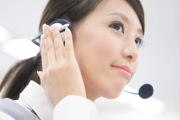 Woman using a headset.
