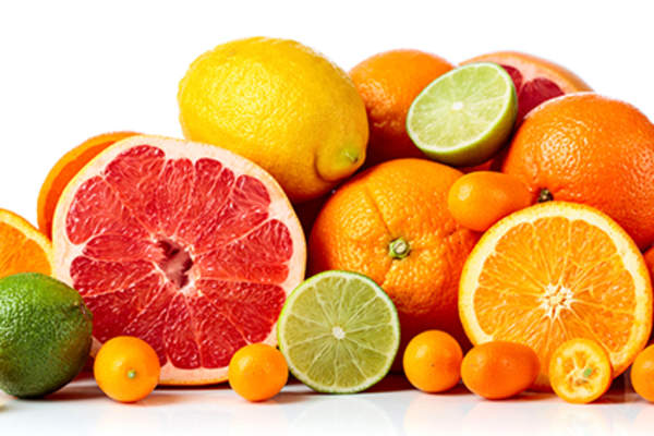 Fresh citrus fruits.