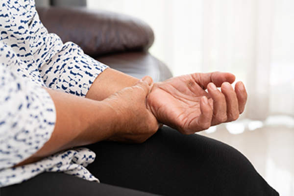 Woman with sore wrist.