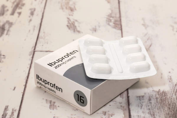 Ibuprofen on table