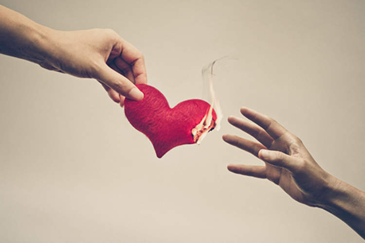 Burning heart, ending a toxic relationship