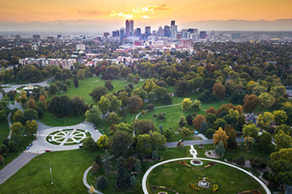 Sunset over Denver.