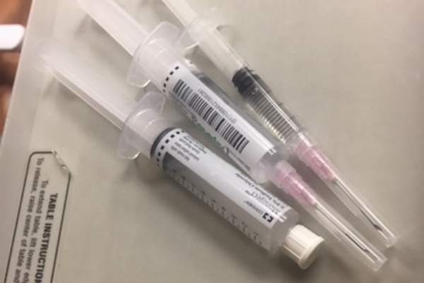 Pre infusion medications and flush.