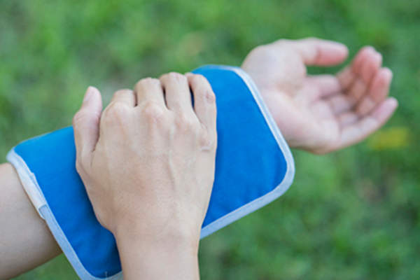 Cool compress on arm.