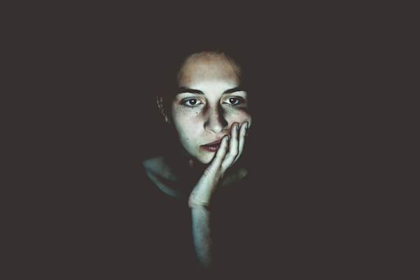 woman looking upset