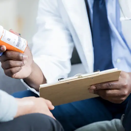 doctor giving patient antidepressants