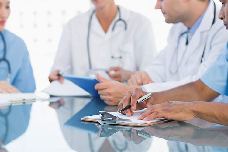 Health care team on medical review board.