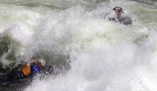 man in rapids