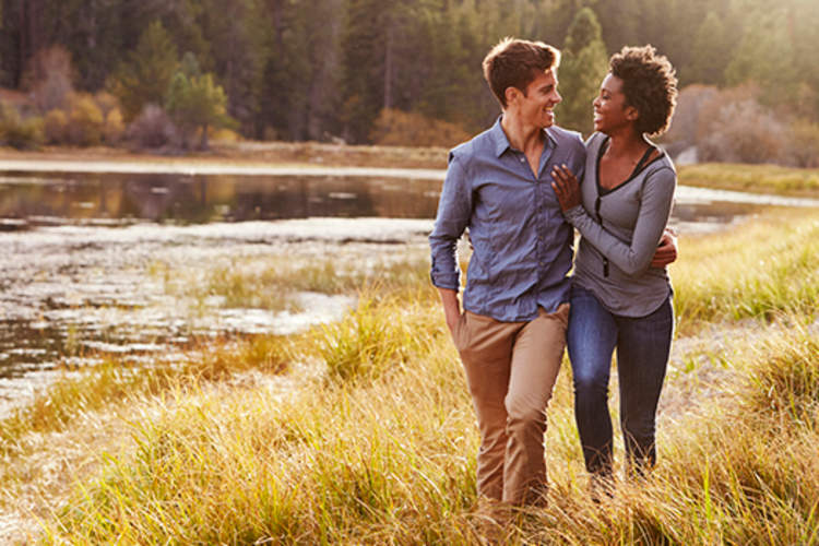 happy couple outside image